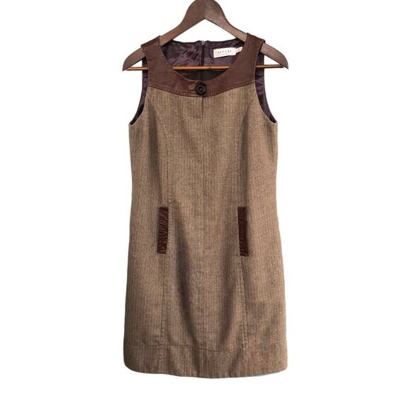 Iris Setlawke Sleeveless Shift Dress Size 2 Brown Neutral - Picture 2 of 11